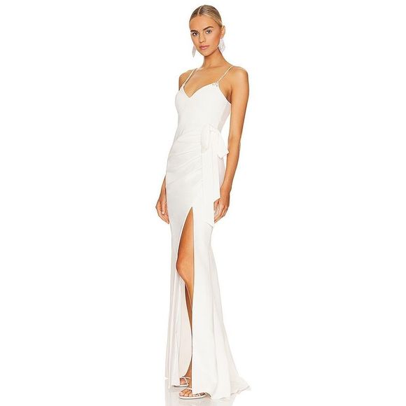 Cinq à Sept Women's Emmie Crystal-Strap Gown - Ivory - Picture 3 of 13